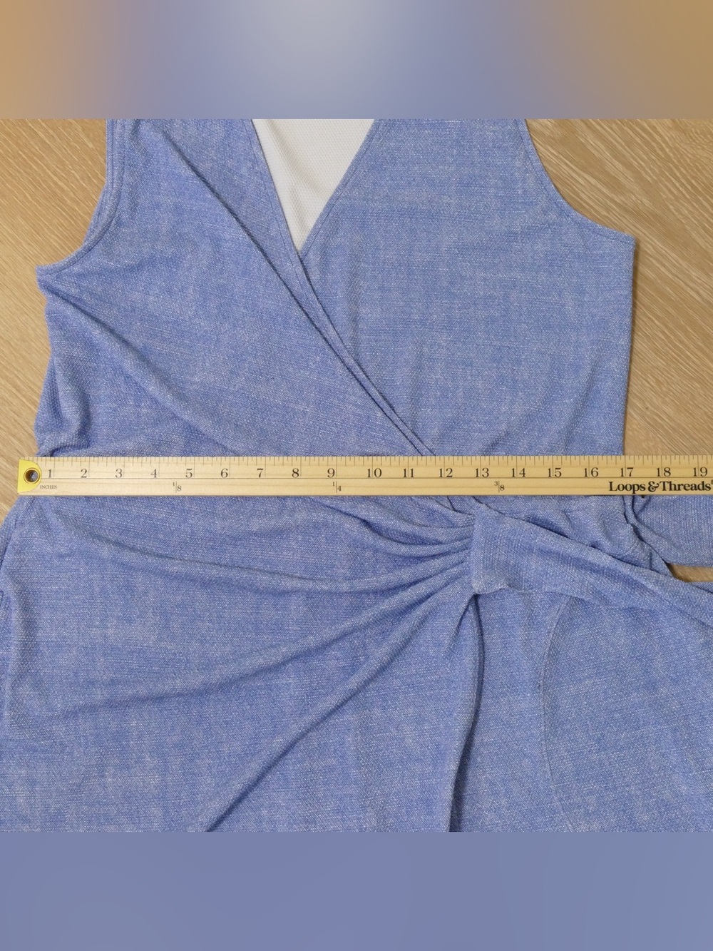 Tommy Bahama Island Cay Wrap Romper Blue Monday Heather UPF 50 Pockets Women’s - Picture 9 of 13